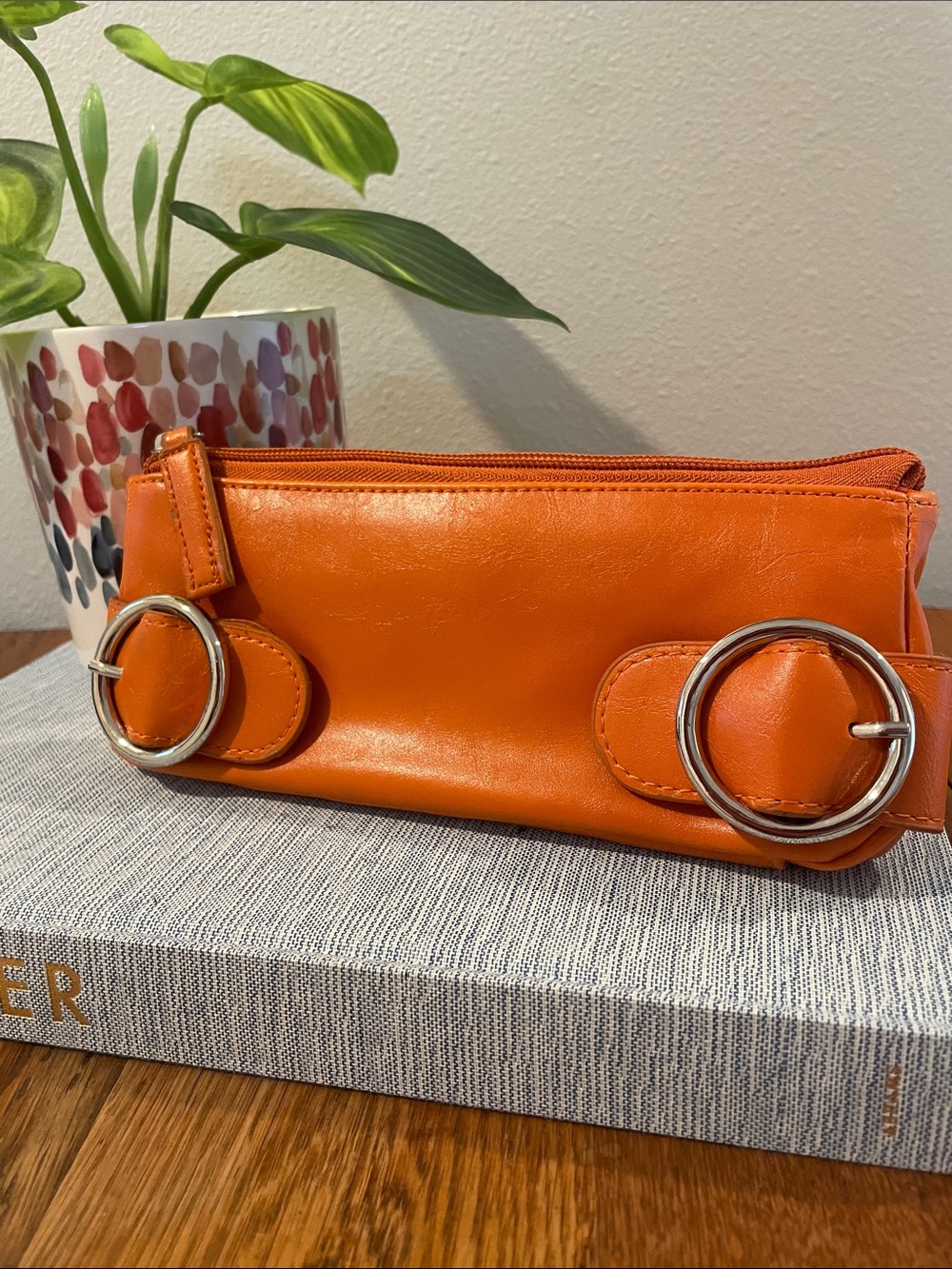 Vintage Nordstrom Y2K Orange Mini Bag Clutch – Zip Top